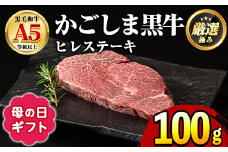 【0151712a-M】＜母の日ギフト＞鹿児島県産黒毛和牛！A5等級ヒレステーキ(100g) 牛肉 肉 和牛 冷凍 国産 お肉 ステーキ プレゼント ギフト 贈答 母の日 【前田畜産たかしや】