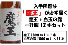 No.10001-1 【幻の魔王と伝統の白玉の露】白玉醸造の銘酒12本セット