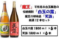 No.8004-1 【魔王の蔵元】白玉醸造の「伝統焼酎」と「魔王の姉妹焼酎」の各6本セット