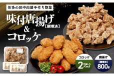 佐多の田中肉屋 味付唐揚げとコロッケ 2種 食べ比べ セット 冷凍便 | 国産 鶏肉 骨なしお惣菜 手作り から揚げ 揚げたて 調理済み コロッケ 大容量 おかず 弁当 おつまみ 簡単調理 産地直送 鹿児島県 南大隅町 田中精肉店 AN7403