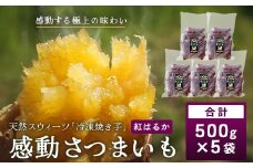 【冷凍焼芋】感動さつまいも 熟成紅はるか 500g×5パック | サツマイモ 焼き芋 紅はるか べにはるか 熟成芋 長期熟成 冷凍 スイーツ お菓子 甘い お中元 お歳暮 ギフト プレゼント 保存料不使用 鹿児島県 南大隅町 株式会社フォレスト AX7504