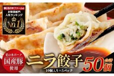 花の木農場【ニラ餃子】50個 HK-502｜ぎょうざ 冷凍餃子 冷凍 工場直送 簡単調理 国産 厳選 ノウフク 第2花の木ファーム