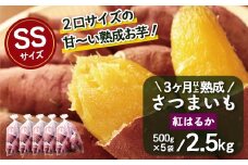 【先行予約・2026年１月～発送】熟成さつまいも「紅はるか」2.5kg ( 500g × 5袋 ) SSサイズ｜ 鹿児島県産 さつまいも 感動 熟成 芋 紅はるか 新鮮 産地直送 先行予約 SS（AX72301）