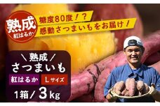 【先行予約・2025年11月下旬より順次発送】鹿児島県産 熟成 紅はるか 3kg (1箱 ) Lサイズ (おすそ分け袋／美味しい焼き芋の焼き方 説明書付き） | さつまいも サツマイモ 焼き芋 べにはるか おやつ 煮物 芋ごはん 味噌汁 鹿児島県 南大隅町 株式会社フォレスト 熟成（AX7531）