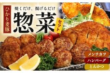 鹿児島県産 ひかり麦豚 手作り惣菜 セット メンチカツ ハンバーグ とんかつ | 肉 お肉 にく 豚肉 黒豚 かごしま黒豚 直売所で人気 焼くだけ 揚げるだけ ミンチ 添加物不使用 肉汁 ジューシー ポーク ステーキ おかず お弁当 冷凍 パック 産地直送 小分け 甘み 鹿児島県 南大隅町 ひかり麦豚直売所 BK706