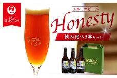 【JAL CAコラボ商品】「Honesty」飲み比べ3本セット　クラフトビール　地ビール　フルーツビール　お酒　★JALふるさとアンバサダーとのコラボ企画★　辺塚だいだい・大将季・たんかん　南大隅町　Honey Forest Brewing（Sun Sun ALE) BG723