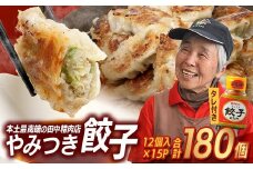佐多の田中肉屋ニンニクたっぷりやみつき餃子 180個（12個入り×15パック） 餃子のタレ2本付き | ぎょうざ 餃子 ギョウザ にんにく スタミナ餃子 大容量 手作り おかず ビールと一緒に 冷凍 産地直送 鹿児島県 南大隅町 田中精肉店　TA-1