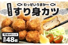 【冷凍】すり身カツ 12個×4パック（48個入り）｜すり身 魚 カツ 油で揚げるだけ お弁当 おつまみ お惣菜 甘口 加工品 冷凍 鹿児島県 南大隅 清丸水産　KS-6 