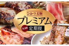 【定期便全3回】ひかり麦豚 プレミアム定期便 ≪月替わりでしゃぶしゃぶ・焼肉・ハンバーグをお届け！≫ 冷凍 HM-11 | 精肉 お惣菜 肉 お肉 にく 豚肉 焼き肉 バーベキュー ロース肉 肩ロース バラ肉  真空冷凍 産地直送 小分け パック 手作り 鹿児島県 南大隅町 ひかり麦豚直売所