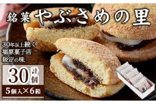B45032 ＼数量限定！中学生考案ロゴデザインパッケージ！／やぶさめの里(計30個・5個入×6箱) ブッセ 和洋折 老舗お菓子店 3種 詰合わせ セット 銘菓 お菓子 洋菓子 和菓子 小豆 餡子 餅 ギフト プレゼント お土産【福原菓子店】