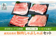 C05046 鹿児島県産豚肉しゃぶしゃぶセット 全3回定期便  鹿児島 国産 豚肉 黒豚 しゃぶしゃぶ セット ロース バラ モモ ウデ 小分け お取り寄せ ギフト 贈答 冷凍  【大将食品】