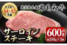 B01029 ＜A4～5等級＞鹿児島県産黒毛和牛サーロインステーキ(計約600g・約200g×3枚)鹿児島 国産 九州産 黒毛和牛 牛肉 サーロイン ステーキ 霜降り 焼肉 ギフト 贈答【新村畜産】