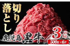 B01030 鹿児島黒牛 切り落とし(計約3kg・約500g×6パック)牛肉専門店自慢のお肉 鹿児島 国産 九州産 牛肉 黒牛 鹿児島黒牛 切り落し 切落とし 切落し 生姜焼き カレー 肉じゃが ギフト 贈答【新村畜産】