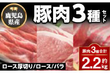 B05042 鹿児島県産豚厚切りステーキ&しゃぶしゃぶ三昧セット(合計約2.2kg) ロース厚切り ロース 豚バラ セット 鹿児島 豚肉 お肉 厚切り ステーキ しゃぶしゃぶ とんかつ【大将食品】
