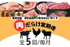 E90002 ＜定期便・全5回＞肝付町セレクト定期便《肉だらけ定期便B》 鹿児島  牛肉 黒毛和牛 豚肉 黒豚 鶏肉 唐揚げ  味付け 定期便 セレクト 加工品 肉加工品 簡単調理 冷凍 冷凍食品 【株式会社きもつき未来商社そらまち】