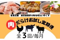 C90001 ＜定期便・全3回＞肝付町セレクト定期便《肉だらけお試し定期便》 鹿児島  牛肉 黒毛和牛 豚肉 黒豚 鶏肉 唐揚げ  味付け 定期便 セレクト 加工品 肉加工品 簡単調理 冷凍 冷凍食品 【株式会社きもつき未来商社そらまち】