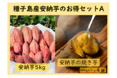 種子島産安納芋のお得セットA（安納芋5kg＋冷凍焼き芋500g×4袋）【安納芋 安納いも 焼き芋 焼芋 やきいも さつまいも さつま芋 冷凍焼き芋 冷凍焼芋 冷凍安納芋 冷凍安納いも スイーツ デザート おやつ 冷凍 熟成 蜜 しっとり 甘い 鹿児島県 種子島 中種子町 種子島安納 N153】
