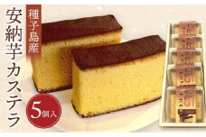 種子島産安納芋カステラ(5個入)【カステラ かすてら 和菓子 安納芋 安納いも サツマイモ 芋 イモ いも お菓子 スイーツ お茶菓子 おやつ 種子島産 BS03】