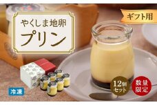【ギフト用】【数量限定】やくしま地卵冷凍プリン 12個セット