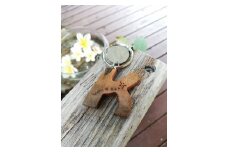 屋久杉Initialイニシャルキーホルダー　”K”