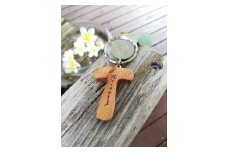 屋久杉Initialイニシャルキーホルダー　”T”