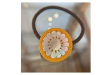 夜光貝・石蕗の花ヘアゴム（黄）