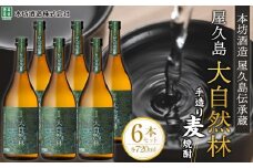 屋久島 大自然林 麦 720ml 6本 屋久島産の手造り麦焼酎＜本坊酒造 屋久島伝承蔵＞