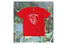 やくさるTシャツDRY 子供 　身長100cm【赤】
