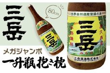 日常の癒しアイテム！メガジャンボ 三岳 一升瓶 抱き枕 80cm（三岳酒造株式会社監修）
