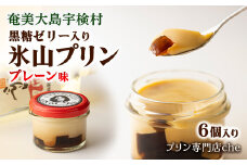 《黒糖ゼリー入り》氷山プリン プレーン味(6個入り) こだわり プリン 人気 スイーツ デザート 洋菓子 奄美大島 宇検村 鹿児島【 プリン専門店che 】 