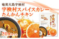 宇検村 スパイスカレー たんかんチキン (20食セット) 本格 レトルト カレー たんかん チキン 奄美大島 グルテンフリー 化学調味料不使用 宇検村 鹿児島