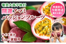 【2025年7月順次発送中】パッションフルーツ 1.5kg ( 家庭用 )  バラ詰め サイズ混合 【数量限定 期間限定】 鹿児島県産 国産 奄美大島 宇検村 果物 フルーツ リリコイ 果物時計草 デザート 旬 新物 奄美大島開運酒造