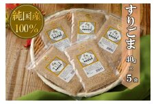国産100％すりごま　40g×５袋【ポスト投函／日付指定不可】