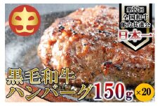 鹿児島県産『鹿児島黒牛A5ランク』　極めたハンバーグ20個【うしの中山】