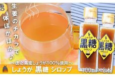 2329 徳之島産しょうが100%使用！体ぽかぽか！しょうが黒糖シロップ（100ml×2本） （ しょうが 生姜 ショウガ 黒糖 黒砂糖 シークニン ドリンク 飲み物 しょうが湯 生姜湯 調味料 瓶 国産 徳之島 奄美 鹿児島 美味しい キッチンこころ ）