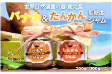 2361 徳之島の完熟フルーツ食べ比べ！低糖度の徳之島バナナ＆たんかんジャム 各100g （ バナナ 島バナナ たんかん タンカン 柑橘 完熟 食べ比べ 2種 ジャム パン 朝ごはん 果物 フルーツ 徳之島 奄美 鹿児島 美味しい キッチンこころ ）