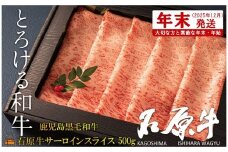 2471 《年末配送！》世界が絶賛した“とろける和牛”幻の石原牛 サーロインスライス500g ( 鹿児島黒毛和牛 ブランド牛 牛肉 ビーフ こだわり プレミアム オメガ３脂肪酸 贈答 ギフト 徳之島 奄美 鹿児島 美味しい サーロイン すき焼き 鍋 しゃぶしゃぶ 世界基準 石原PRO 年末発送 )