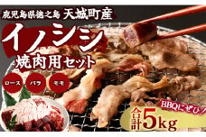 鹿児島 徳之島 天城町 イノシシ 焼肉用 セット5kg ジビエ ロース サイコロ バラ AI-20
