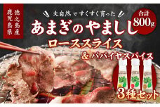 鹿児島県 徳之島 天城町 イノシシ肉 ローススライス800g  パパイヤスパイス 3種セット ジビエ 調味料 セット AI-30-N