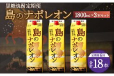 【定期便年6回】黒糖焼酎『島のナポレオン』1800ml×3本セット 計18本 パック A-14-N