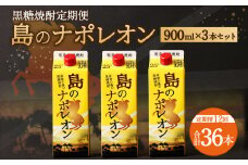 【定期便年12回】黒糖焼酎『島のナポレオン』900ml×3本セット 計36本 パック A-12-N