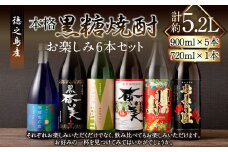 奄美酒類 本格 黒糖焼酎 お楽しみ 6本セット 900ml×5本 720ml×1本 バラエティ  徳之島 天城町