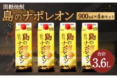 【鹿児島県天城町】 本格黒糖焼酎 島のナポレオン 900ml×4本セット 合計3.6L ( 紙パック ) 黒糖 焼酎 A-33-N