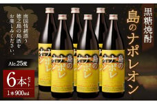 【鹿児島県天城町】黒糖焼酎 島のナポレオン 900ml×6本セット 合計5.4L 瓶 酒 焼酎