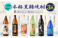 奄美酒類  〈6種から3種選べる〉 本格 黒糖焼酎 3本セット 焼酎 お酒 AG-128