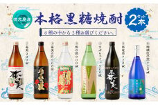 奄美酒類  〈6種から2種選べる〉 本格 黒糖焼酎 2本セット 焼酎 お酒 AG-129