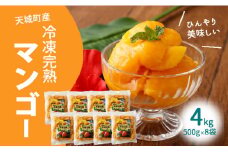 鹿児島県 徳之島 天城町産 冷凍 完熟 マンゴー 4kg（500g×8袋）冷凍マンゴー
