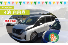 鹿児島県 徳之島 天城町 レンタカー 4泊利用券 普通自動車 8人乗り ビジネス 旅行 チケット