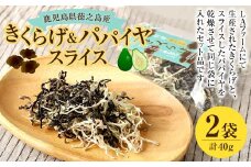 鹿児島県 徳之島産 天城町 きくらげ&パパイヤスライス 計40g（20g×2個） 国産 スライス 乾燥きくらげ キクラゲ パパイヤ 青パパイヤ