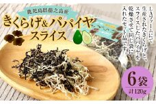 鹿児島県 徳之島産 天城町 きくらげ&パパイヤスライス 計120g（20g×6個） 国産 スライス 乾燥きくらげ キクラゲ パパイヤ 青パパイヤ